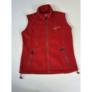 Vintage Turfer Sport Fleece Vest Red Mens Large Edgartown Martha's Vineyard